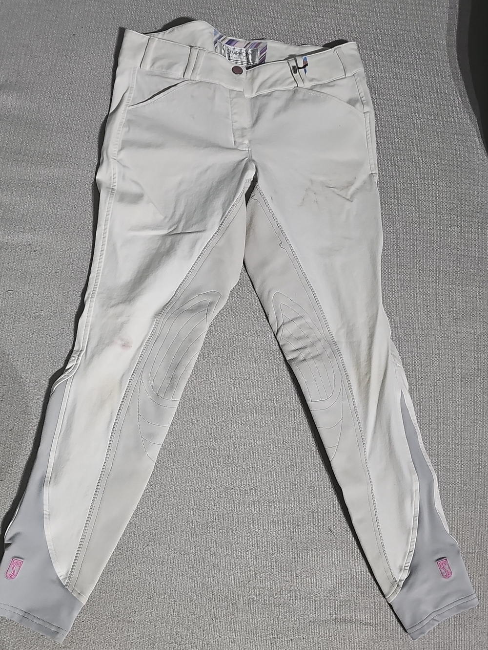 Women's White Equestrian Suede Breeches 28R
